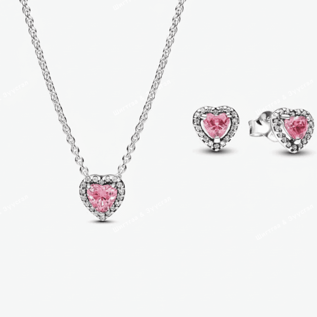 🩷Pink Heart Jewelry Set - 1