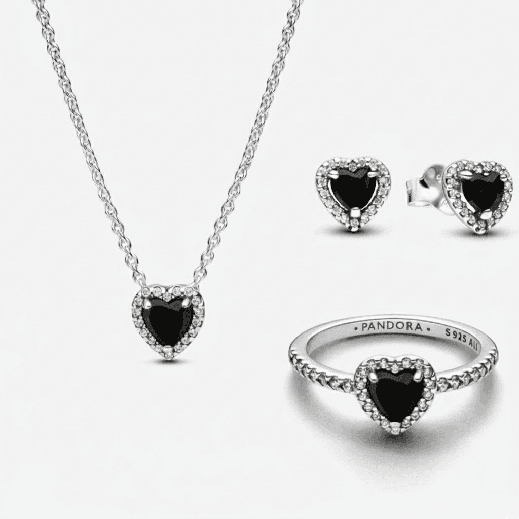 🖤 Black Heart Jewelry Set - 1