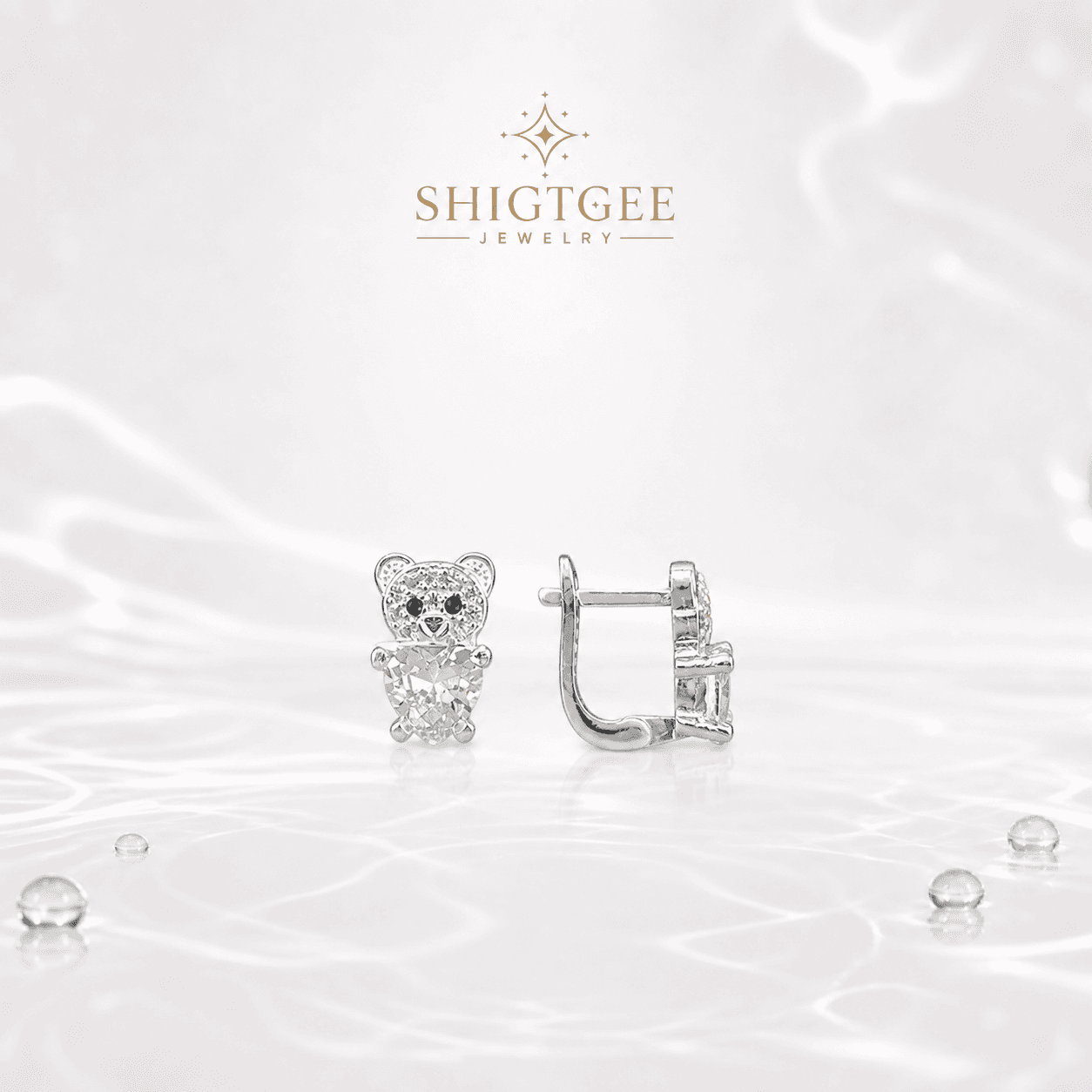 Sparkling Bear Earrings - 1