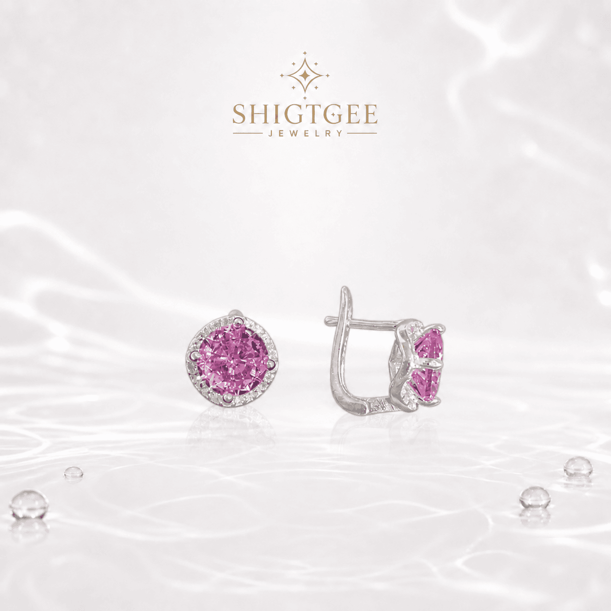 Pink Halo Earrings - 1